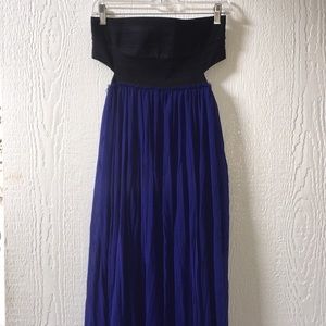 Olivaceous Royal Blue Maxi Dress Black Bandeau